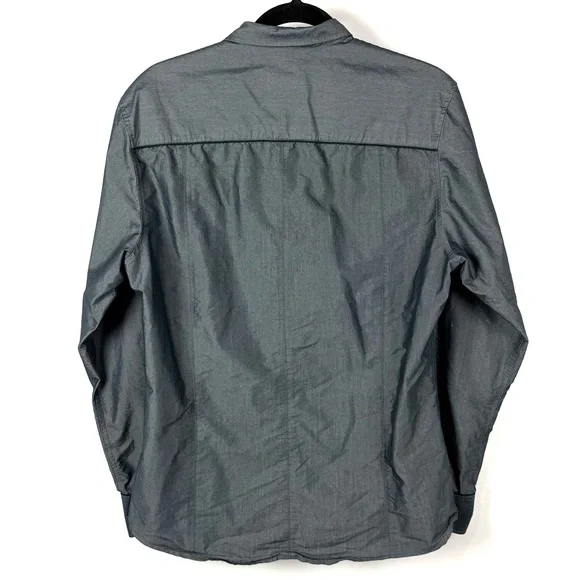 Gray Casual Button Down Shirt with Long Sleeves - Picture 2 of 5